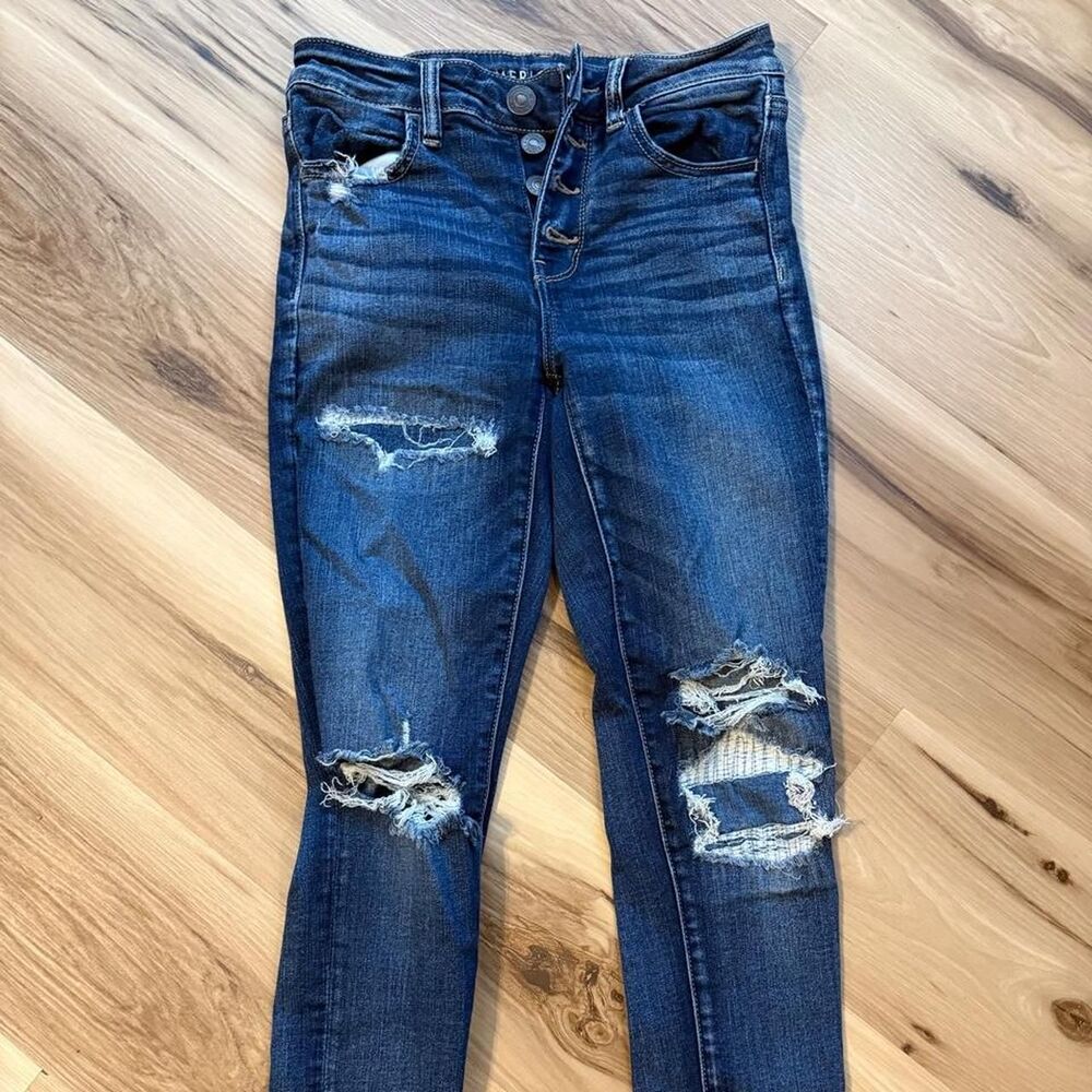 American-eagle Women's Blue and Navy Jeans